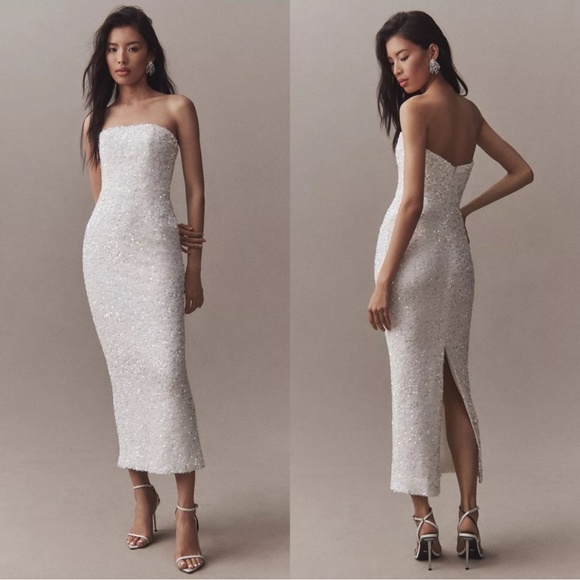 HELSI Leslie Strapless Dress White Bridal - Picture 1 of 8